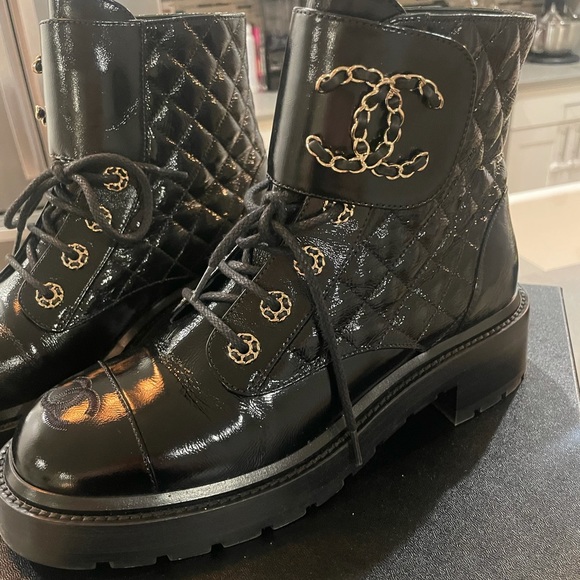 New Chanel lace up boots - size 39.5 - Picture 1 of 2